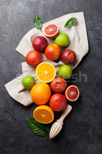 Fresh ripe citruses. Lemons, limes and oranges Stock photo © karandaev