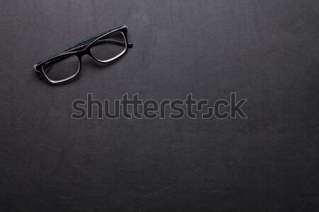 Office leather desk table with glasses Stock photo © karandaev