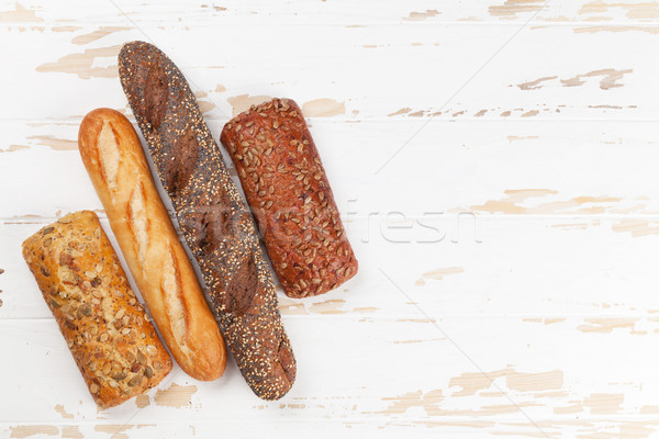 Various crusty bread and buns Stock photo © karandaev