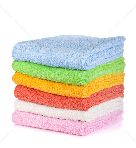 Kolorowy ręczniki odizolowany biały włosy piękna Zdjęcia stock © karandaev