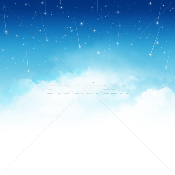 Natuur abstract bewolkt blauwe hemel sterren vallen Stockfoto © karandaev