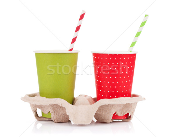 Two paper cups with takeaway drinks Stock photo © karandaev
