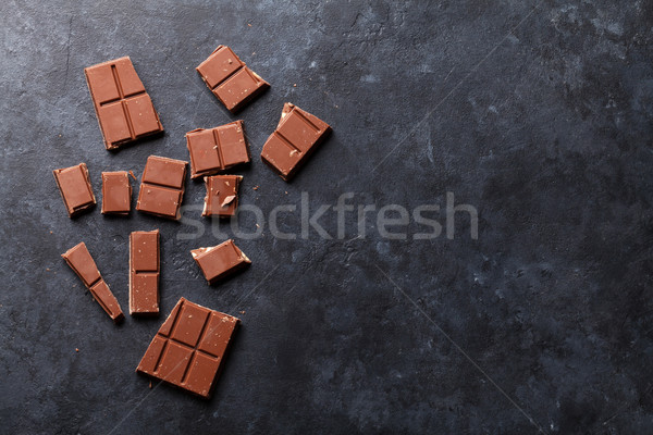 Schokolade dunkel Stein top Ansicht Kopie Raum Stock foto © karandaev