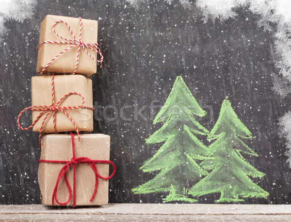 Сток-фото: Рождества · рисованной · рождество · снега