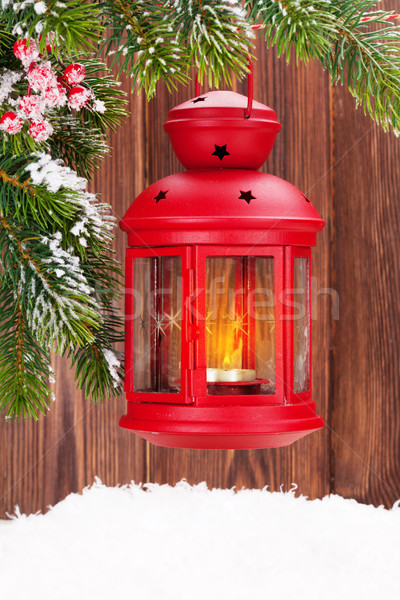 聖誕節 蠟燭 燈籠 支 雪 商業照片 © karandaev