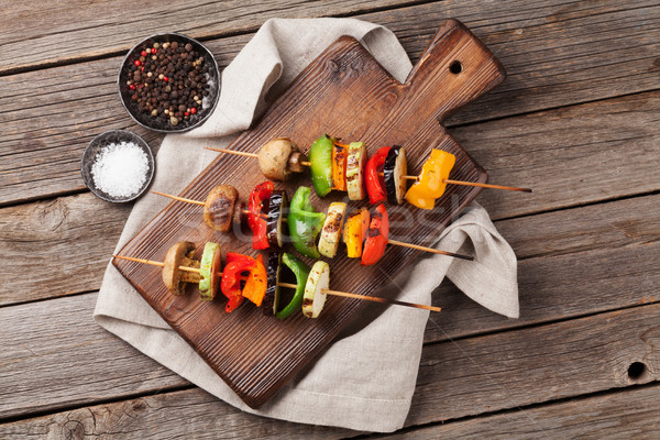 Stock photo: Grilled vegetables on cutting board