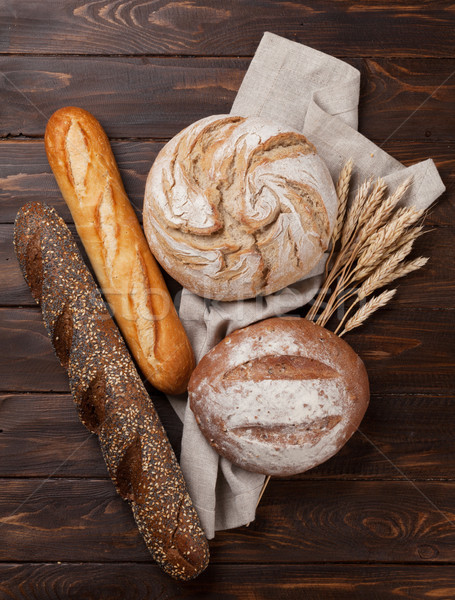 Various crusty bread and buns Stock photo © karandaev