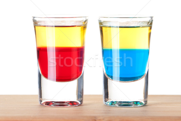 Shot cocktail collection: Red and Blue Tequila Stock photo © karandaev