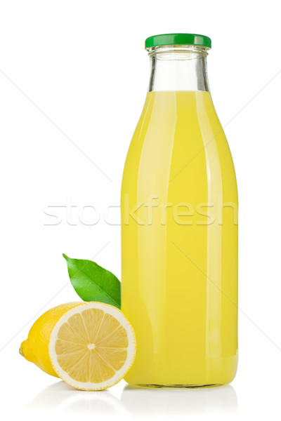 Foto stock: Botella · limón · jugo · frescos · aislado