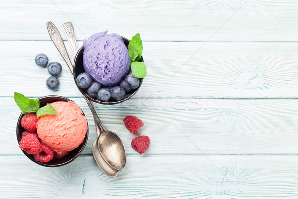 Ice cream with berries Stock photo © karandaev