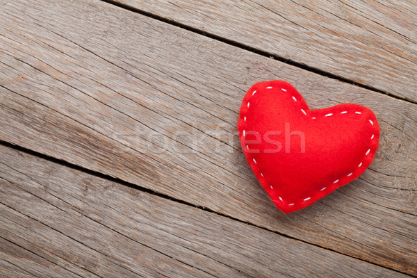 Valentines day background with handmade toy heart Stock photo © karandaev