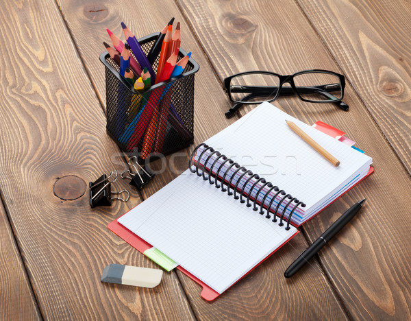 Bureau table notepad espace de copie livre [[stock_photo]] © karandaev