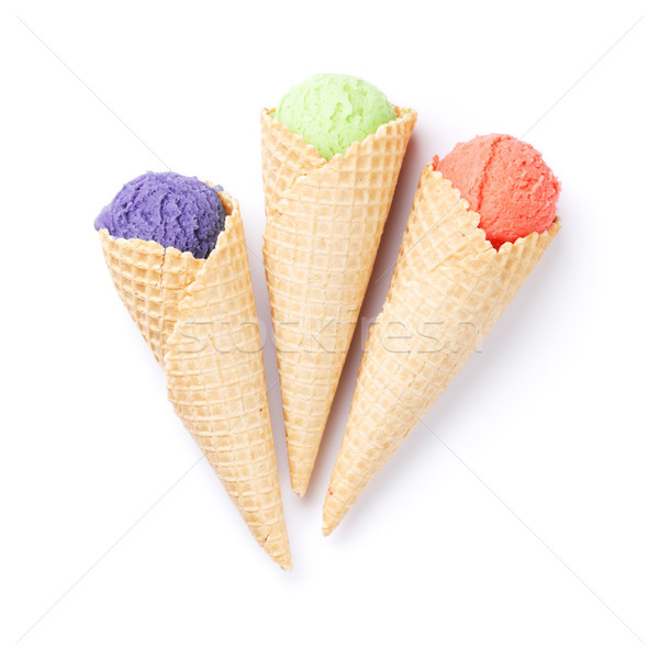 商業照片: 冰淇淋 · 孤立 · 白 · 巧克力 · 背景 · 夏天