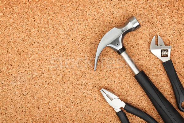 Ingesteld tools kurk paneel exemplaar ruimte werk Stockfoto © karandaev