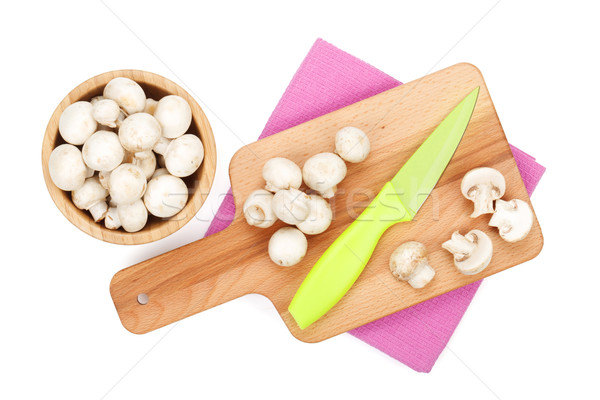 Champignon ciuperci izolat alb fundal curăţa Imagine de stoc © karandaev