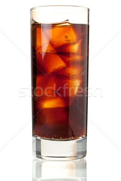 Cola Glas isoliert weiß Eis trinken Stock foto © karandaev