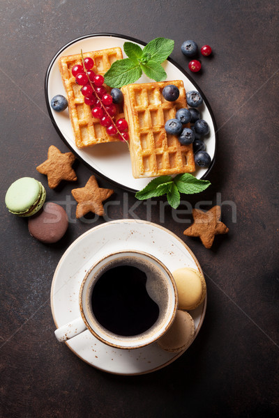 Stock fotó: Kávé · édesség · bogyók · felső · kilátás · étel