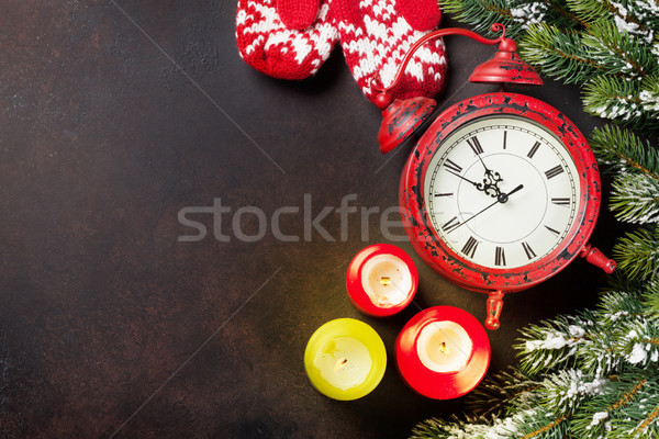 Noël noël carte de vœux neige mitaines [[stock_photo]] © karandaev