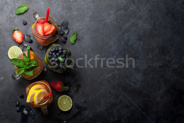 Fresh lemonade jar Stock photo © karandaev