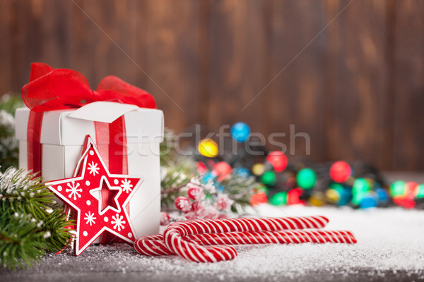 Noël coffret cadeau bonbons arbre neige [[stock_photo]] © karandaev