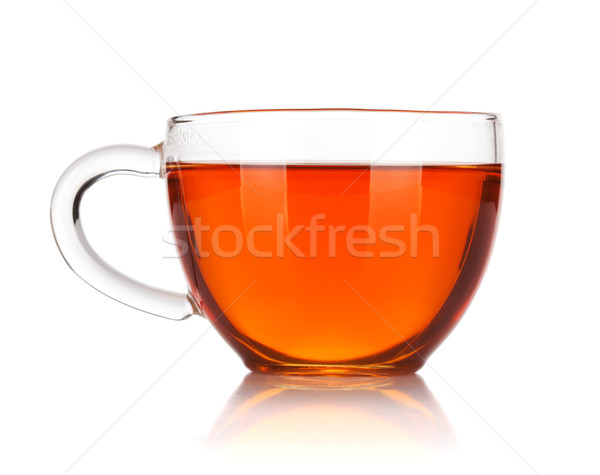 Glass cup of black tea Stock photo © karandaev