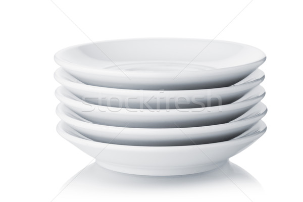 White saucers Stock photo © karandaev