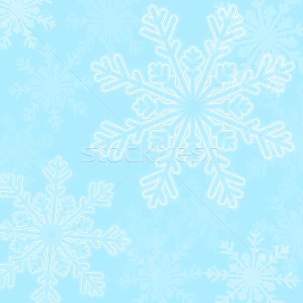 Stock photo: Abstract blue christmas snowflakes background