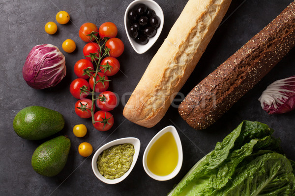 Stock foto: Sandwich · Kochen · Vegetarier · Salat · Avocado · Oliven