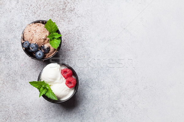 Eis Beeren top Ansicht Raum Obst Stock foto © karandaev