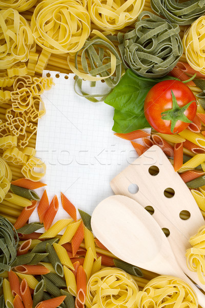 Briefbogen italienisch Pasta unterschiedlich Licht Blatt Stock foto © karandaev