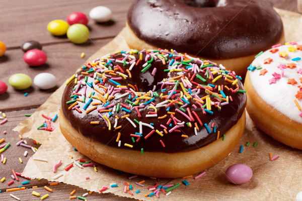 Colorful donuts Stock photo © karandaev