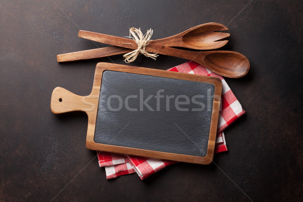 Cozinhar utensílios pedra tabela topo ver Foto stock © karandaev