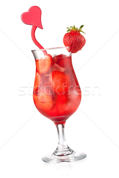 Foto d'archivio: Fragola · cocktail · cuore · decorazione · isolato