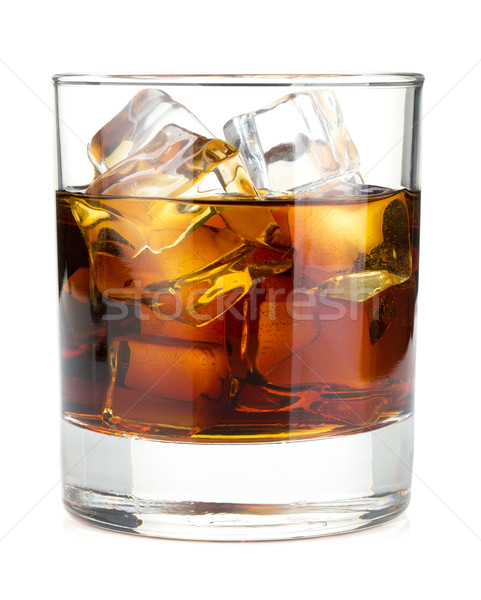 Whisky cola koktajl odizolowany biały żywności Zdjęcia stock © karandaev