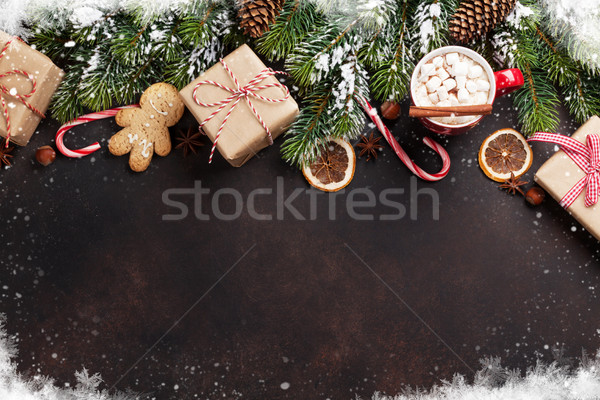 Stockfoto: Christmas · warme · chocolademelk · heemst · top