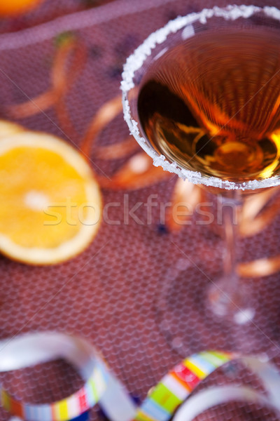 Goud cocktail martini glas zout rand oranje Stockfoto © karandaev