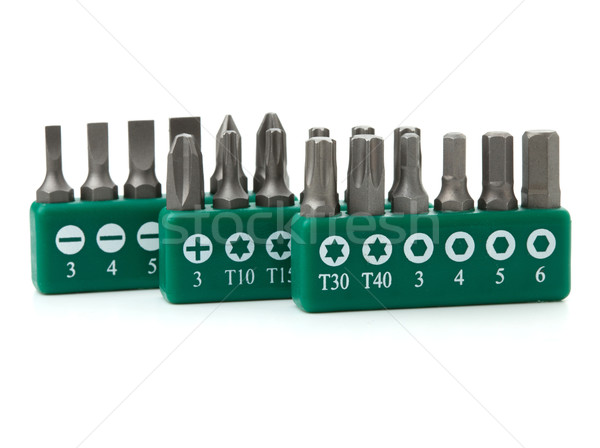 Set of heads for screwdriver Stock photo © karandaev