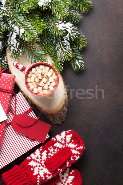 ストックフォト: クリスマス · ホットチョコレート · マシュマロ · 先頭 · 表示