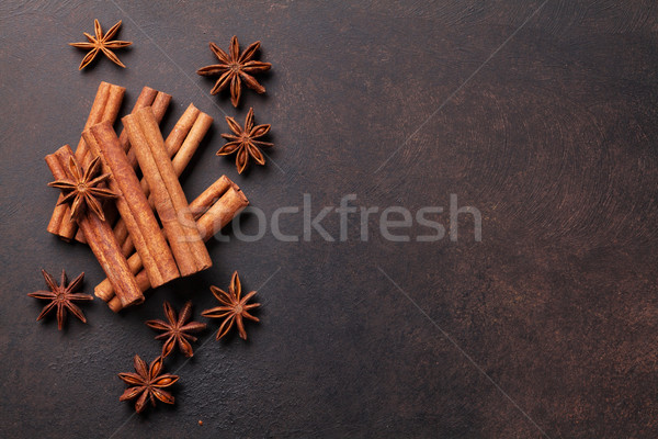 Bor hozzávalók fűszer ánizs fahéj kő Stock fotó © karandaev