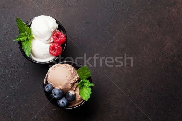 Eis Beeren top Ansicht Raum Obst Stock foto © karandaev