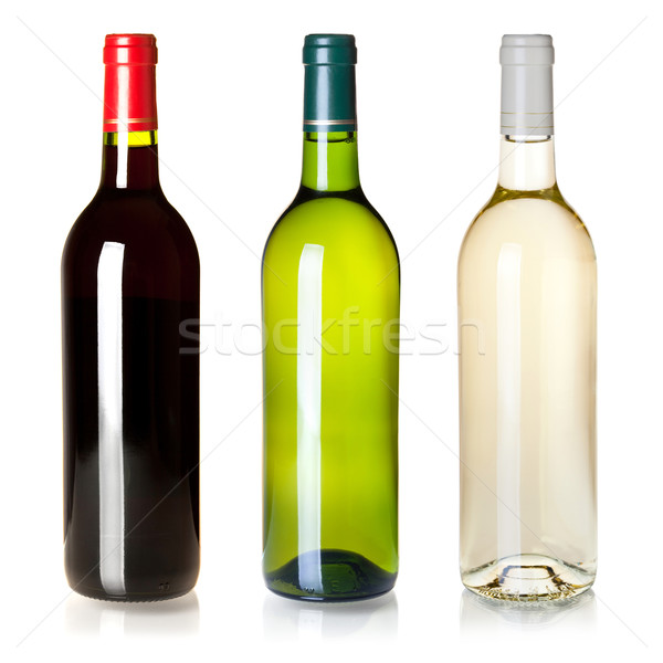 Three closed wine bottles without labels Stock photo © karandaev