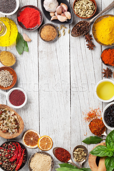 Various spices and herbs Stock photo © karandaev