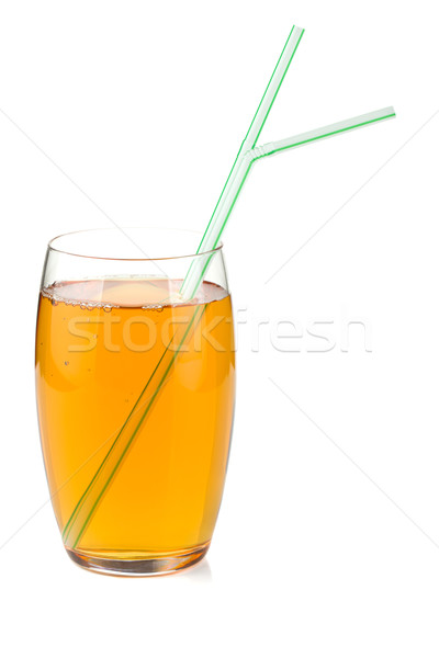 Apple juice in a glass with drinking straws Stock photo © karandaev