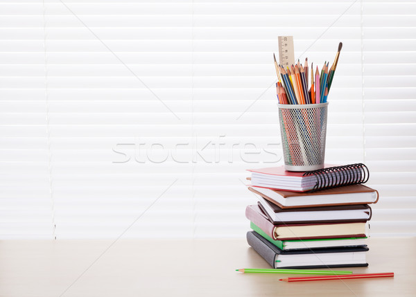 Office desk workplace with supplies Stock photo © karandaev