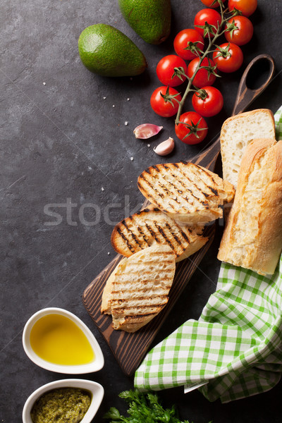 Ciabatta sandwich cooking Stock photo © karandaev