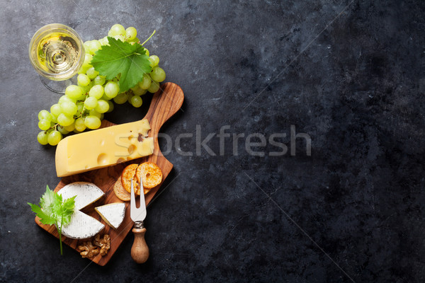 Wine, grape, cheese Stock photo © karandaev