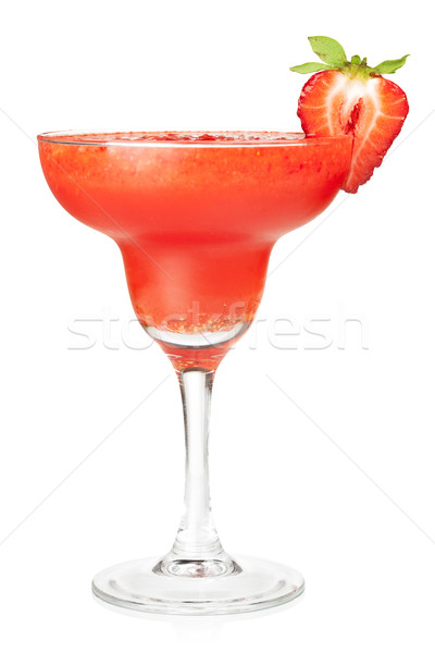 Erdbeere Alkohol Cocktail eingefroren isoliert weiß Stock foto © karandaev