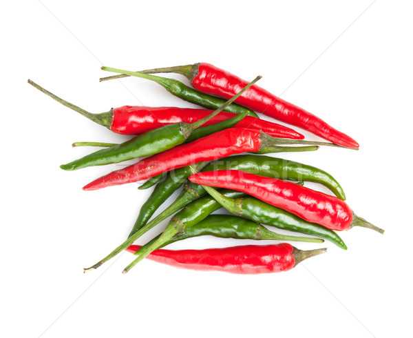 Red and green hot chili peppers Stock photo © karandaev