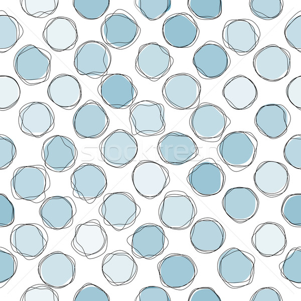 Bezszwowy circles wzór niebieski projektu retro Zdjęcia stock © karandaev