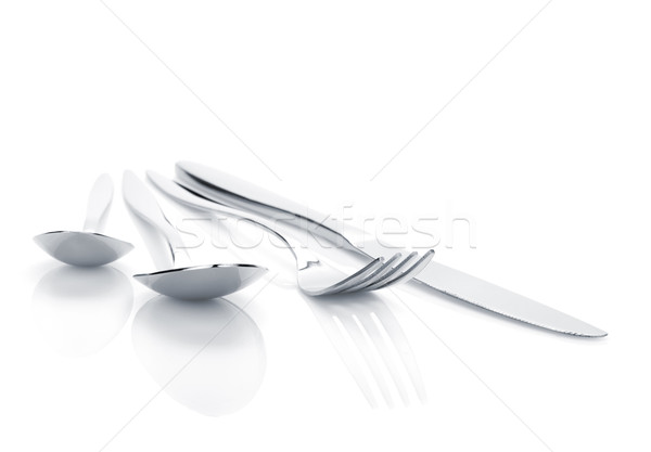 Silverware or flatware set of fork, spoons and knife Stock photo © karandaev